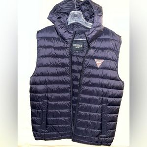 Black Guess Hooded Bomber Vest